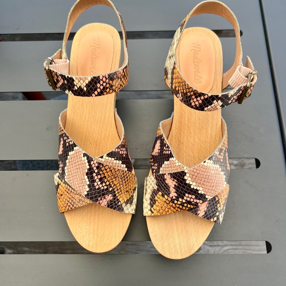Madewell Brown and Tan Sandals with Ankle Strap